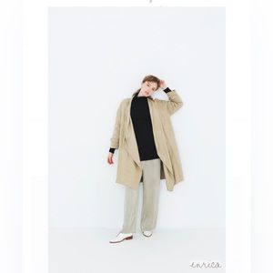 ENRICA Japan beige silk wide leg trousers 36